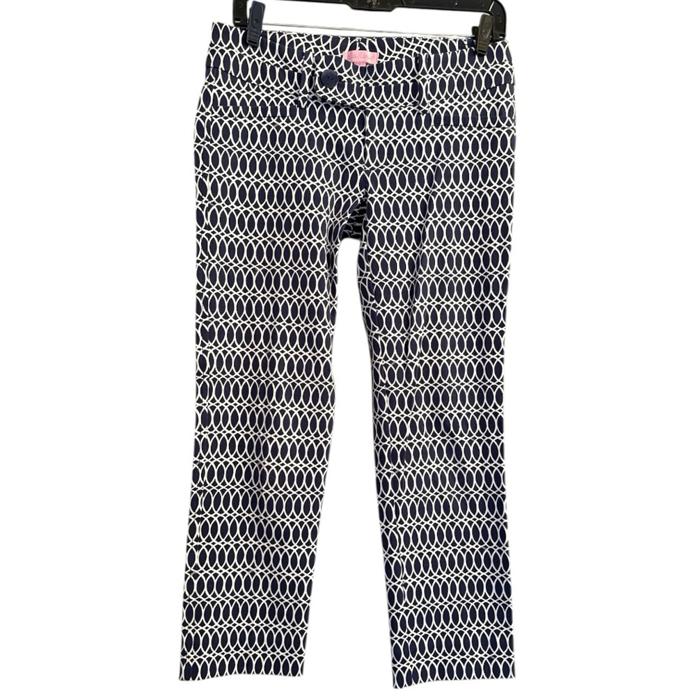 Lily Pulitzer Capri Cropped Pants in Tickle the Ivories Print size 2 EUC VS-6 - Picture 2 of 9